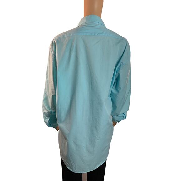 Las Olas Women's Large Shirt Embroidered Flip Flops Studded Detail Button Down - Picture 8 of 11